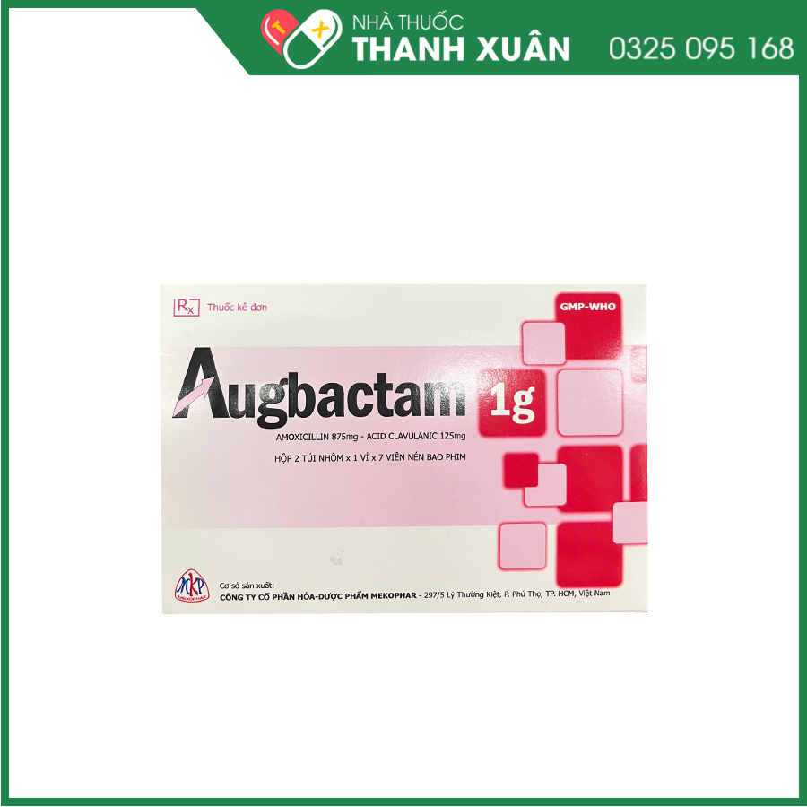 Augbactam 1g thuốc kháng sinh điều trị nhiễm khuẩn hô hấp, tiết niệu, da và mô mềm